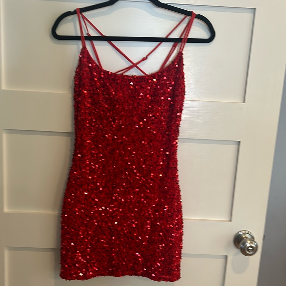 Lucy in the sky red sequin dress